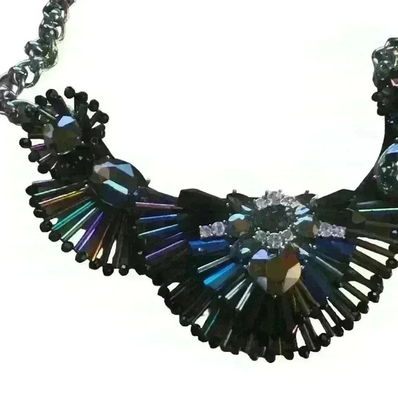 INC International Concepts Silver-Tone Iridescent Bead Statement Necklace NWT - Picture 3 of 5